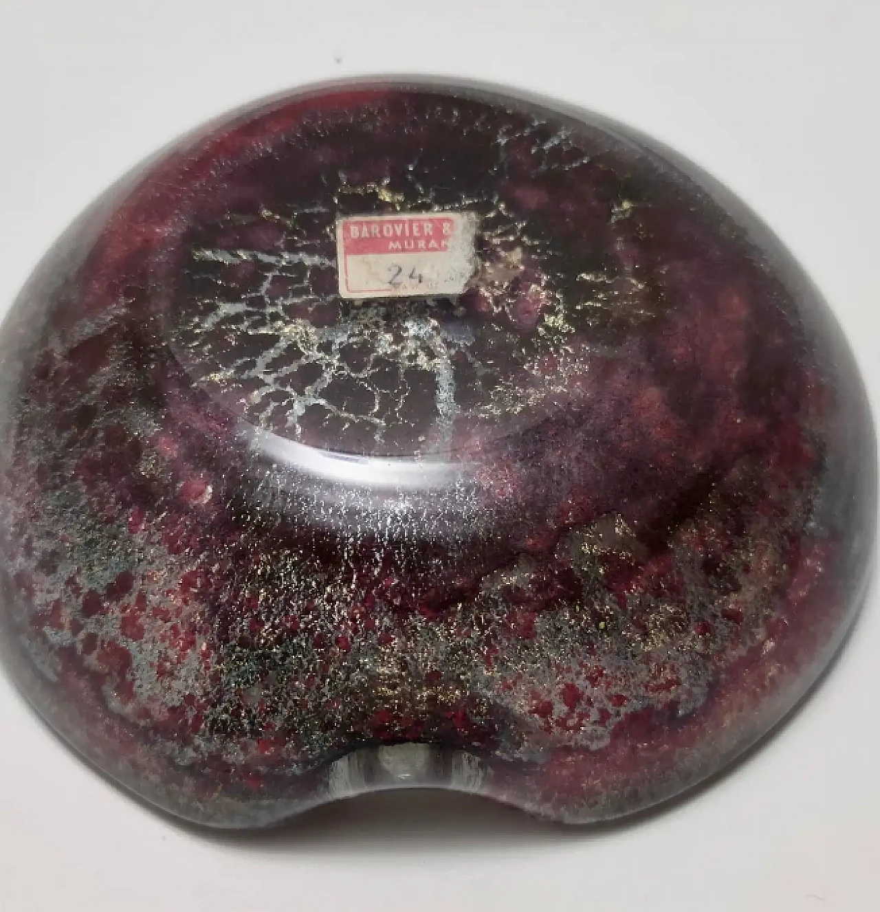 Purple Murano glass ashtray by Ercole Barovier, 1950s 11