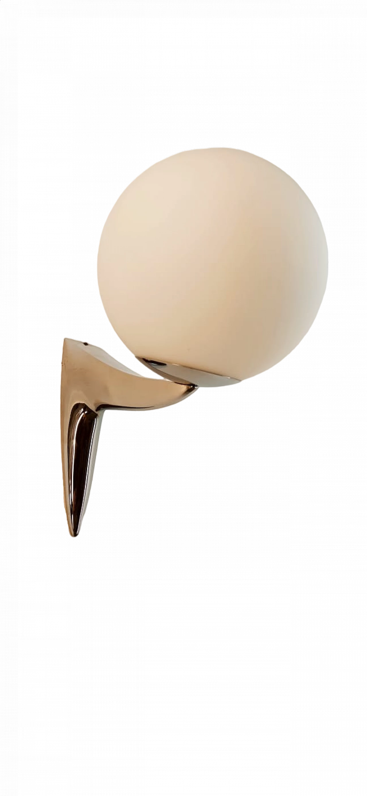 Single chrome-plated brass wall light with sphere-shaped glass, 1970s 14