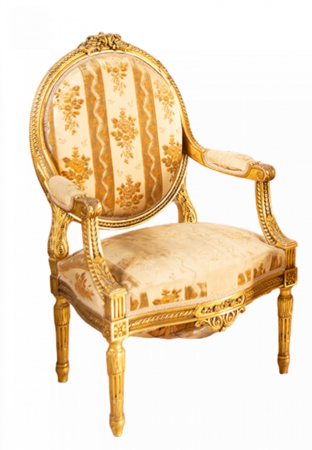 Napoleon III armchair in carved and gilded wood, late 19th century 6