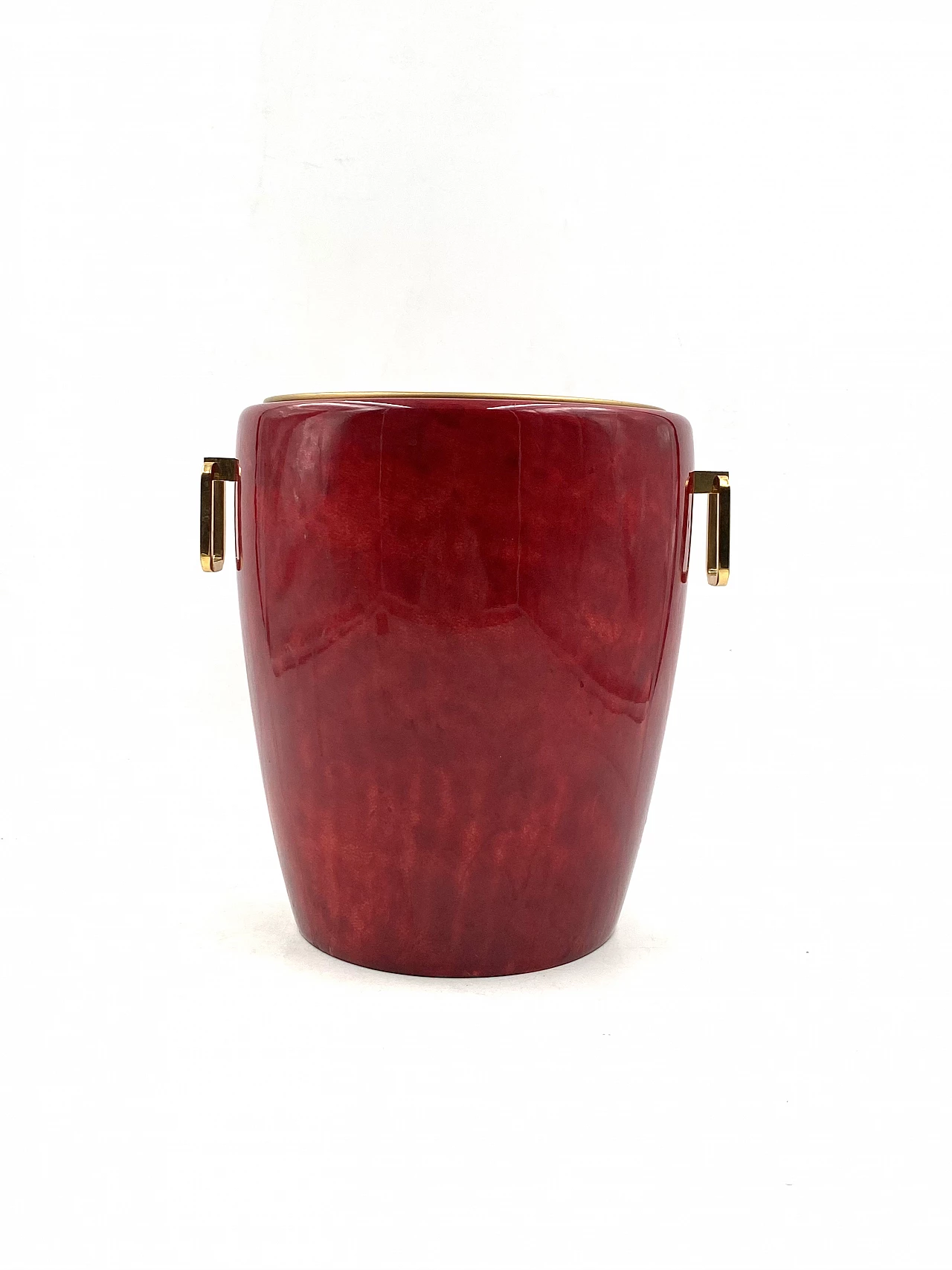 Brass and parchment ice bucket by Aldo Tura, 1960s 7