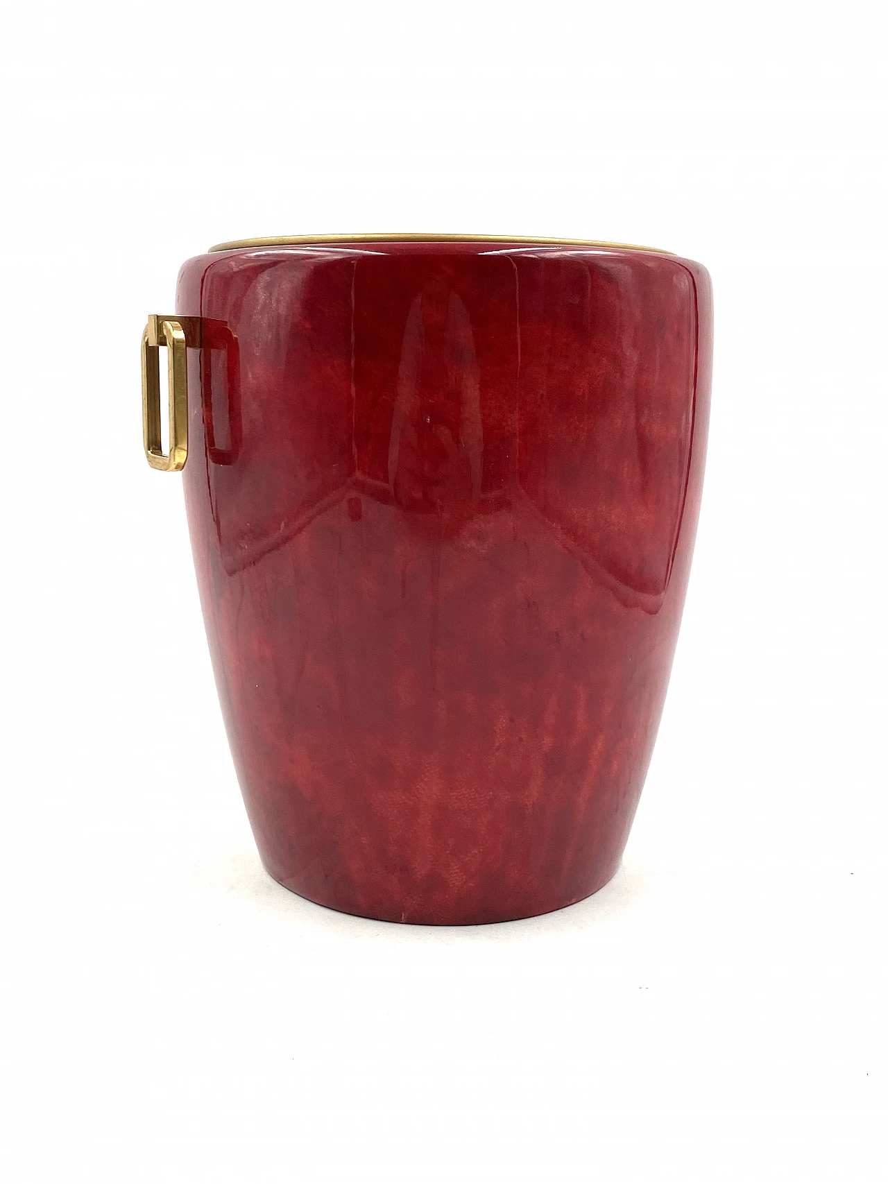 Brass and parchment ice bucket by Aldo Tura, 1960s 10