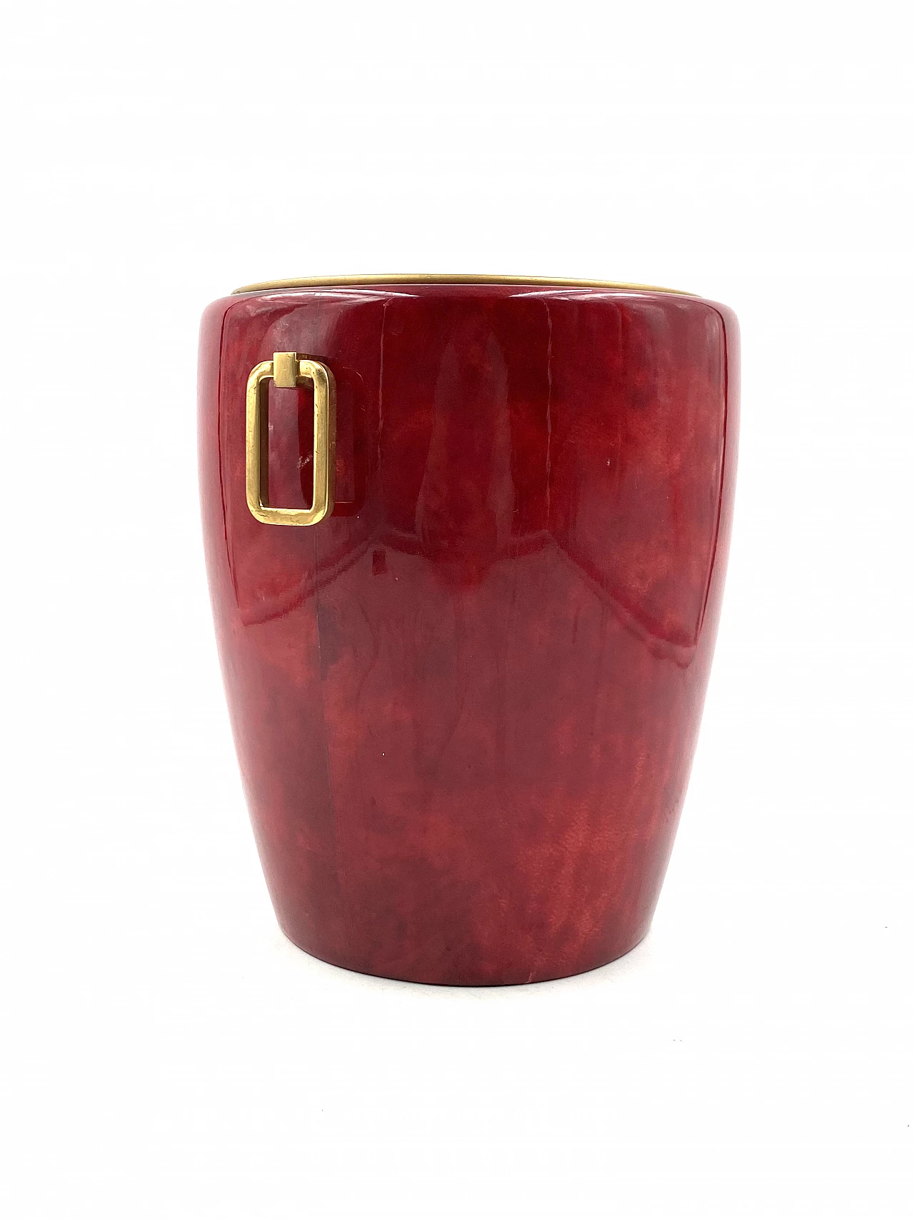 Brass and parchment ice bucket by Aldo Tura, 1960s 11