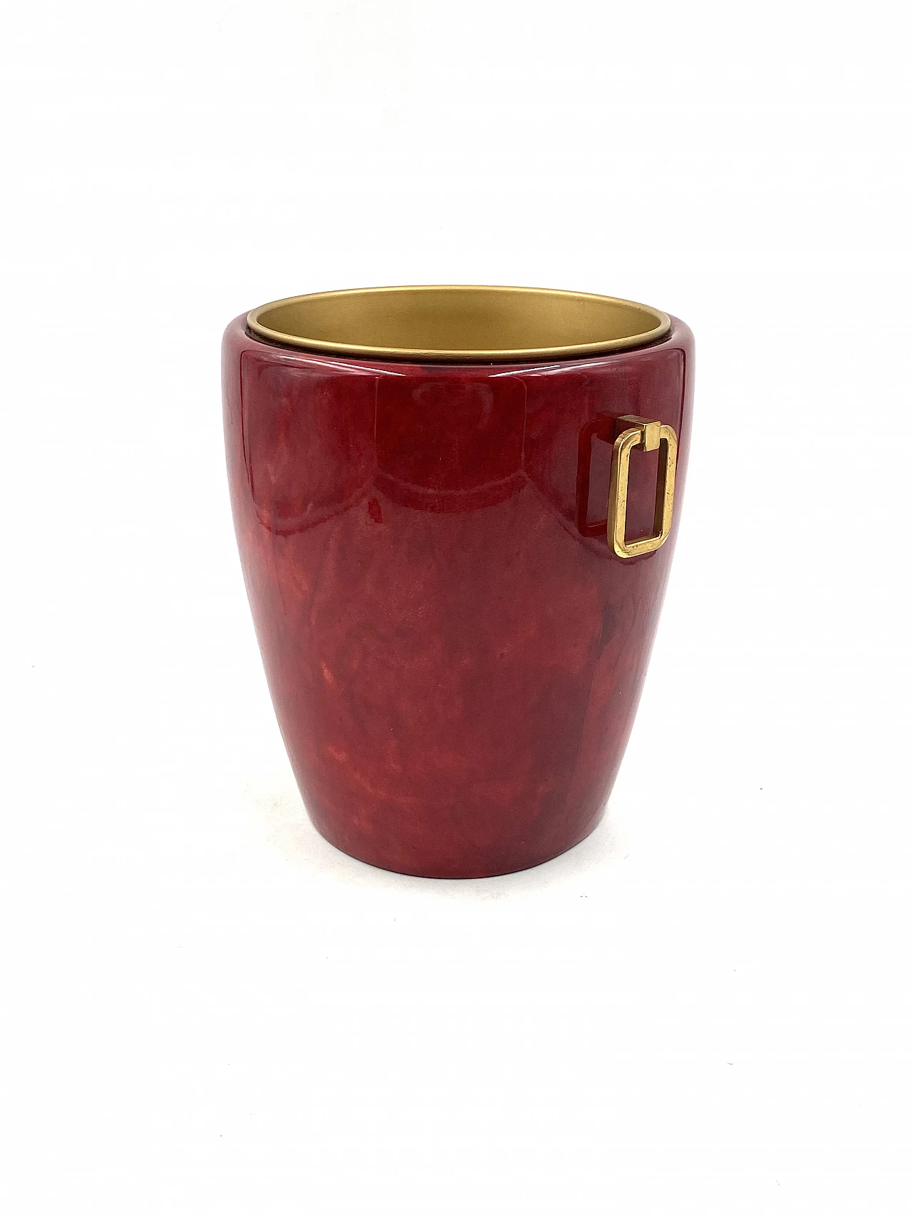 Brass and parchment ice bucket by Aldo Tura, 1960s 13