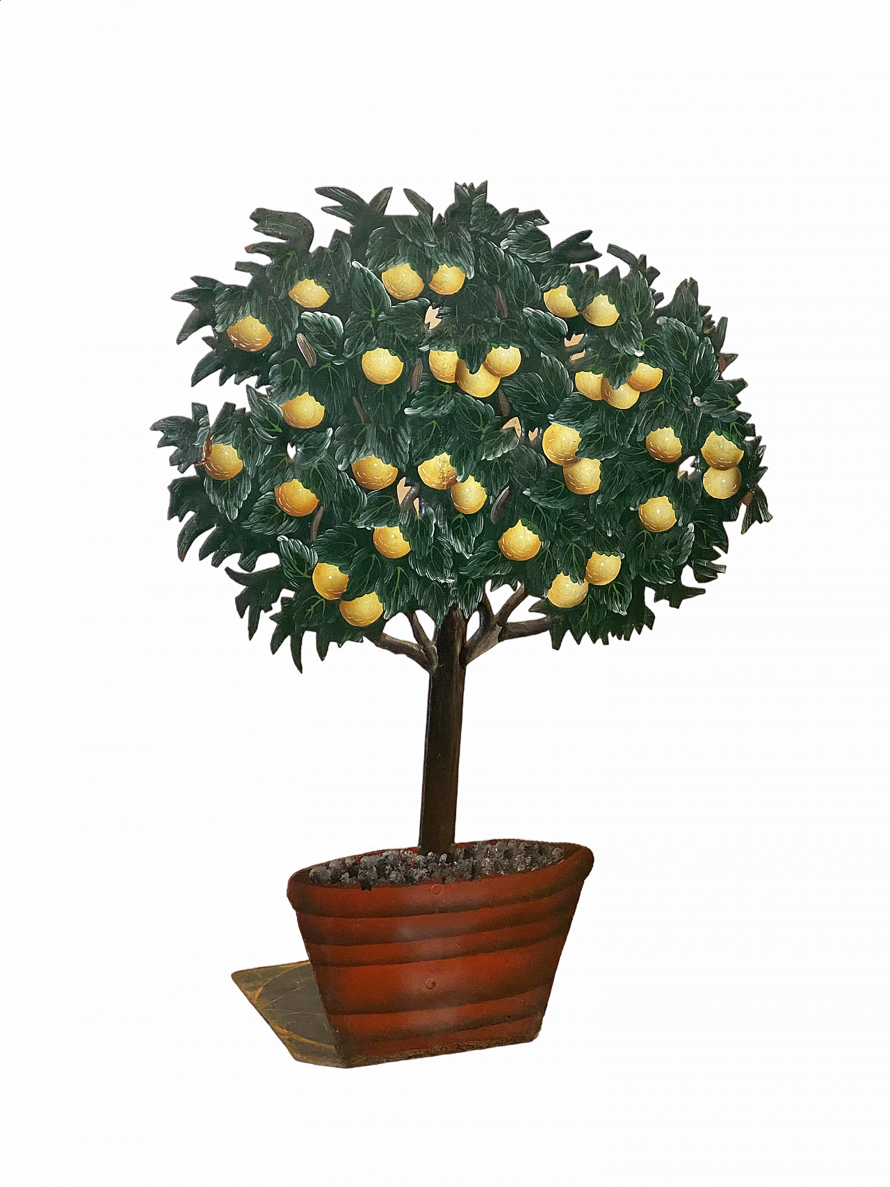 Portavaso in ferro laccato a forma di albero, anni '60 12