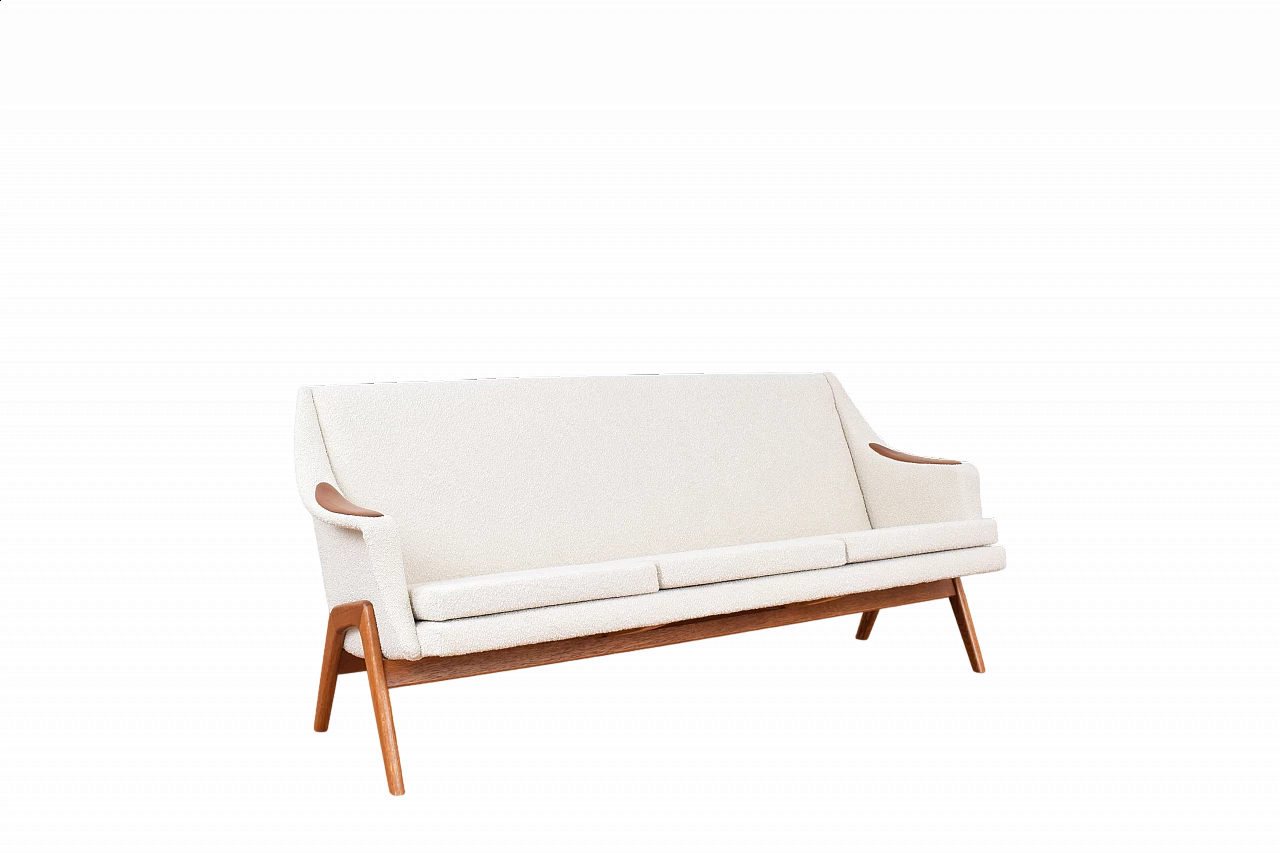Mid-Century teak and bouclé sofa by Rekkedal & Vartdal Furniture, 1960s 15