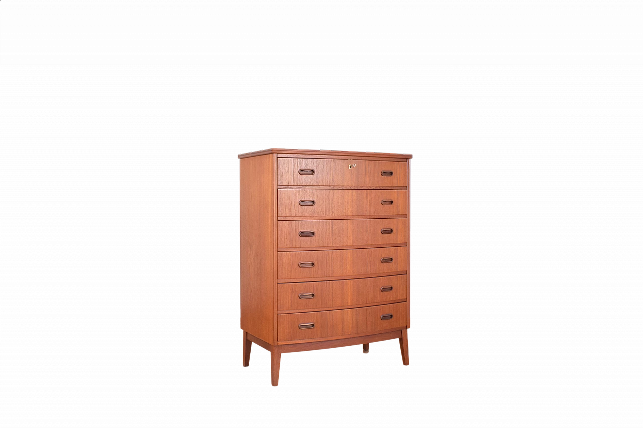 Danish teak chest of drawers with solid oak legs, 1960s 13