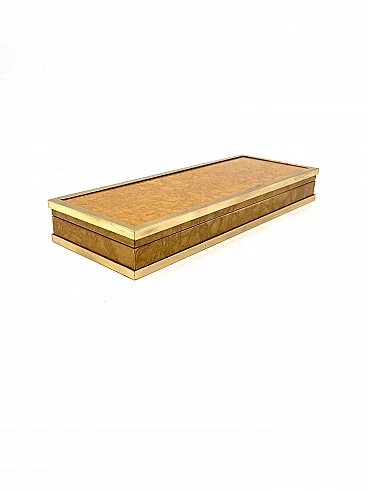 Wood and brass cigar box by Tommaso Barbi, 1970s