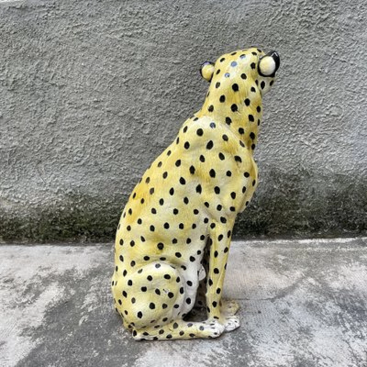 Scultura di leopardo in ceramica, anni '70 3