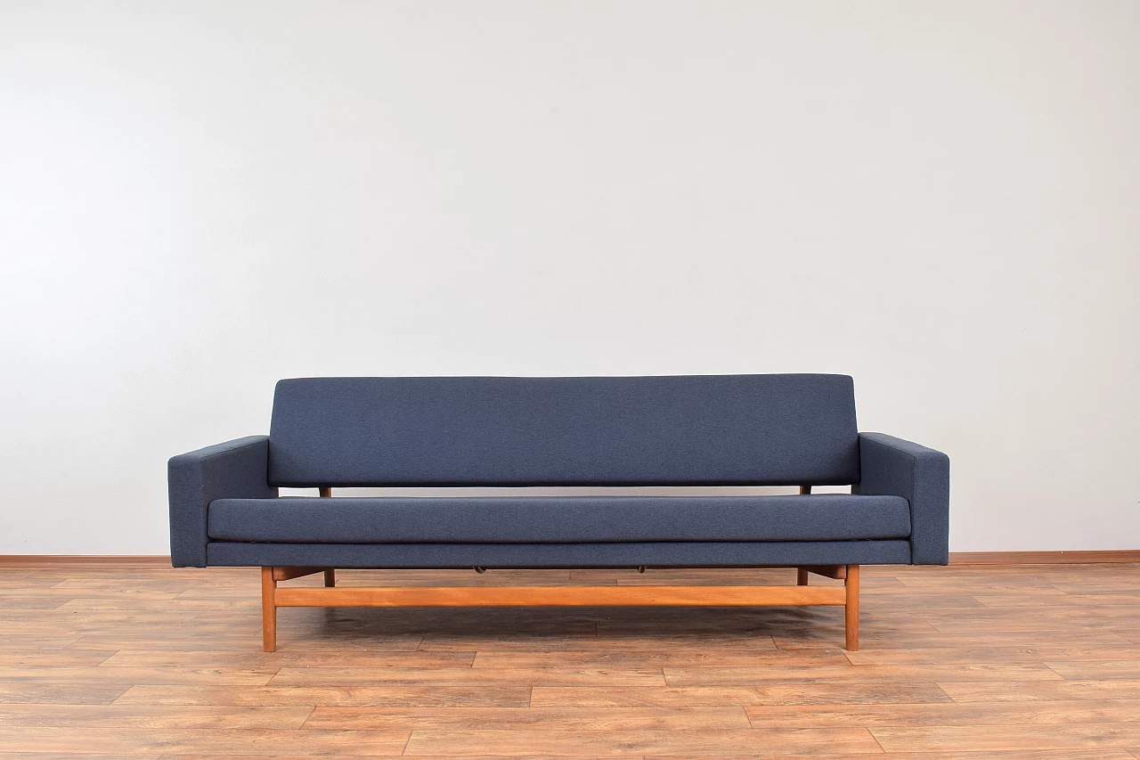 Solid teak-stained beechwood dormeuse by Karl-Erik Ekselius for JOC Vetlanda, 1960s 1