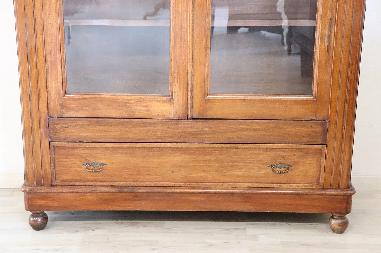 Walnut bookcase with display case, second half of the 19th century 2