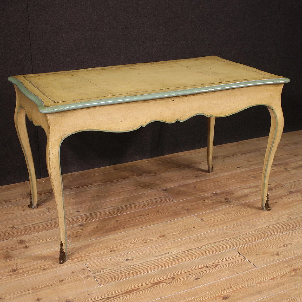 Desk in carved and painted wood with bronze details in Louis XV style, 1960s 6
