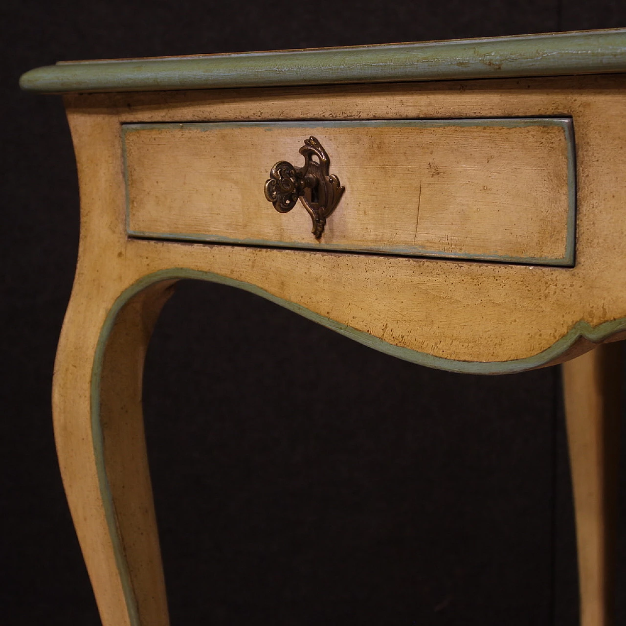 Desk in carved and painted wood with bronze details in Louis XV style, 1960s 10