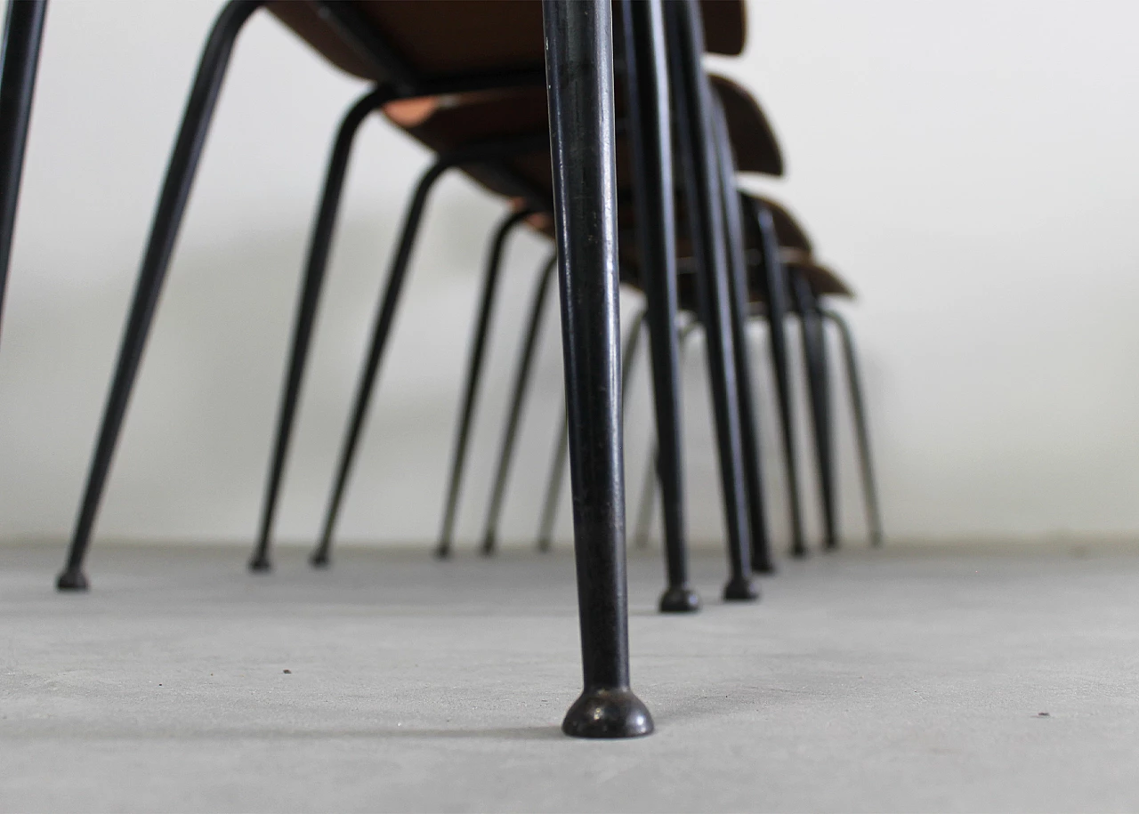 6 Bent plywood chairs by Carlo Ratti for Industria Legni Curvati, 1950s 5