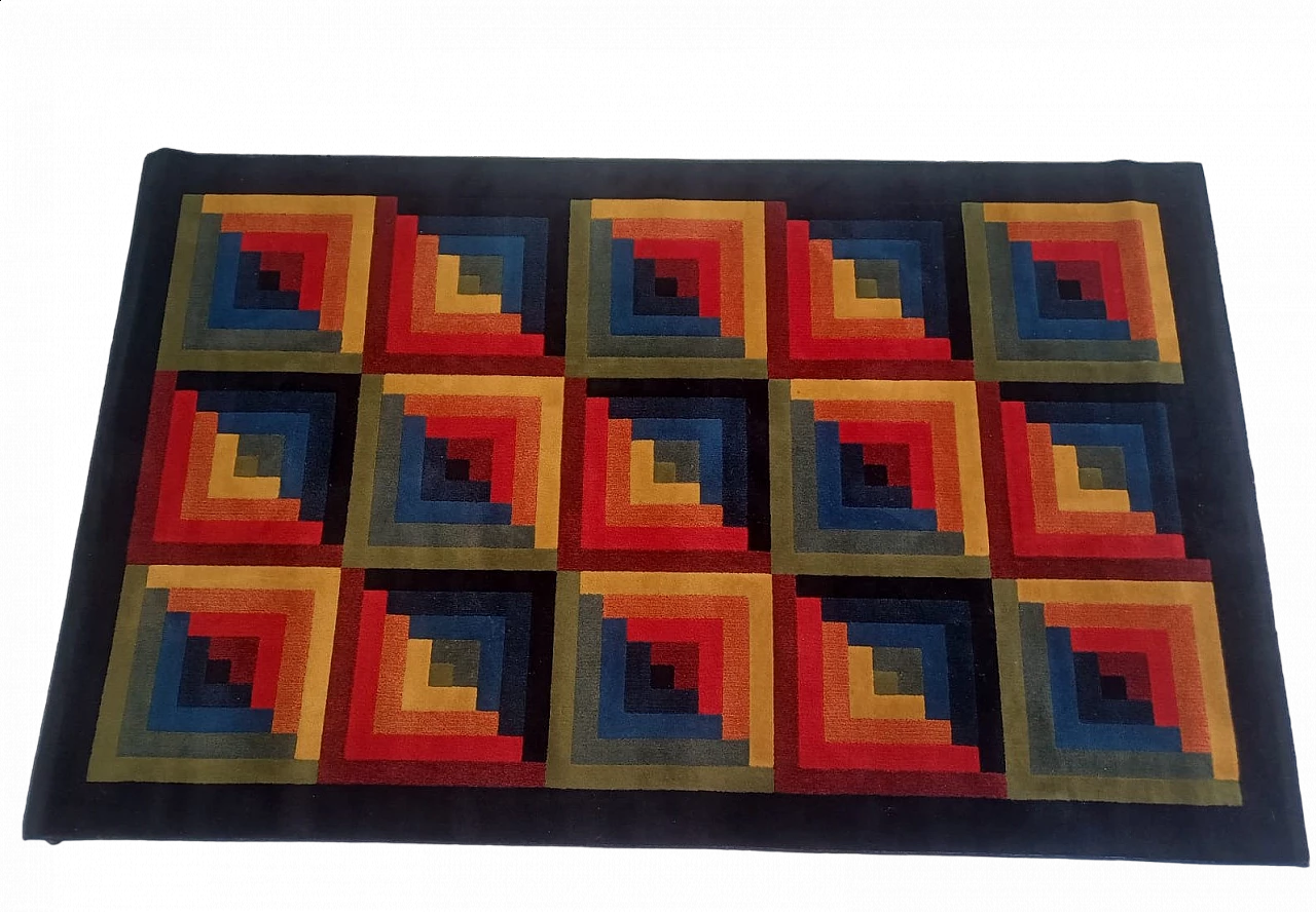 Tappeto Arlecchino in lana vergine di Missoni per T&J Vestor, anni '80 11