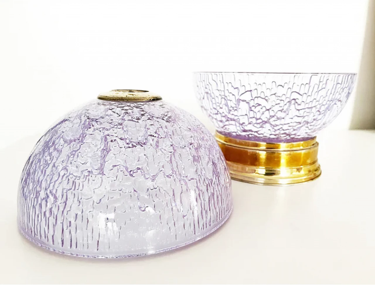 Purple crystal and gilded metal candy holder, 1970s 7