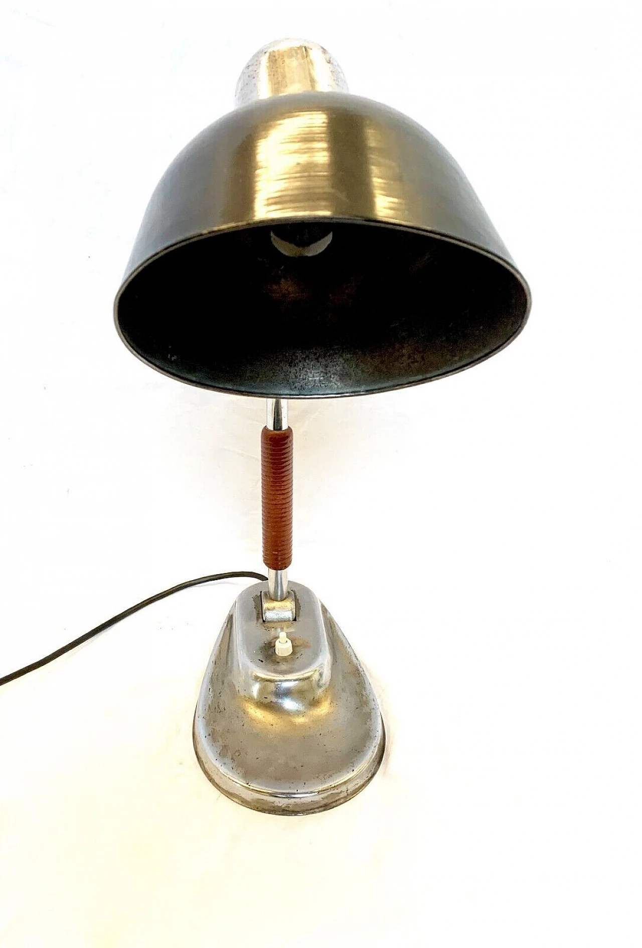 Lampada da tavolo pieghevole in metallo e bachelite, anni '40 1