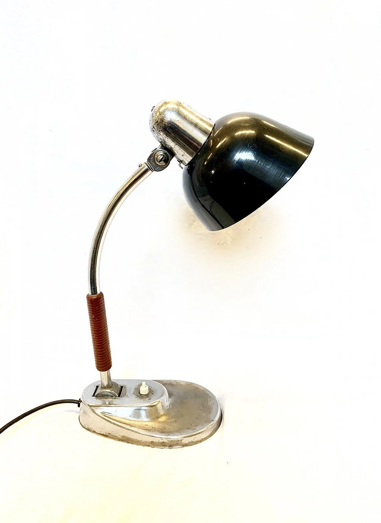 Lampada da tavolo pieghevole in metallo e bachelite, anni '40 4