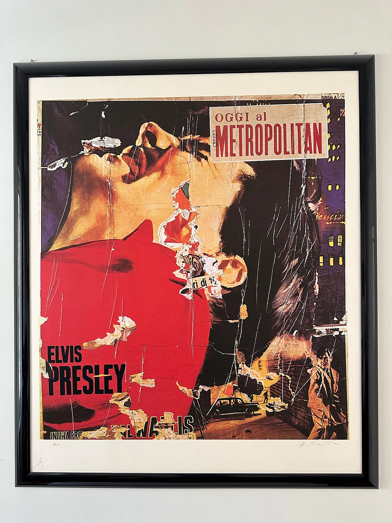 Mimmo Rotella, Assalto nella notte, serigrafia a colori e collage, 2003 6