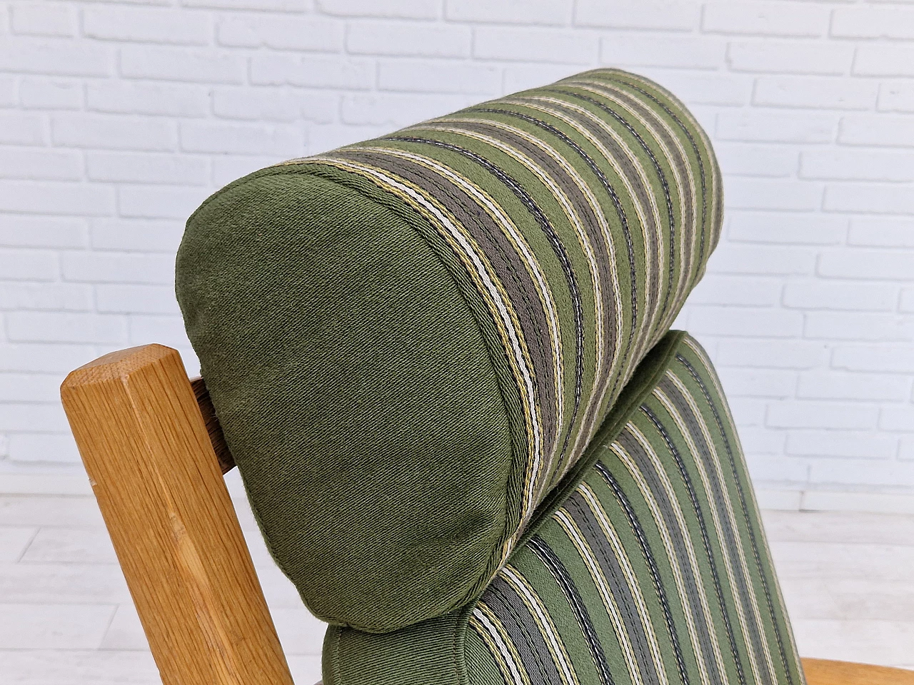 Danish oak armchair with high back in the style of Henning Kjærnulf, 1960s 2