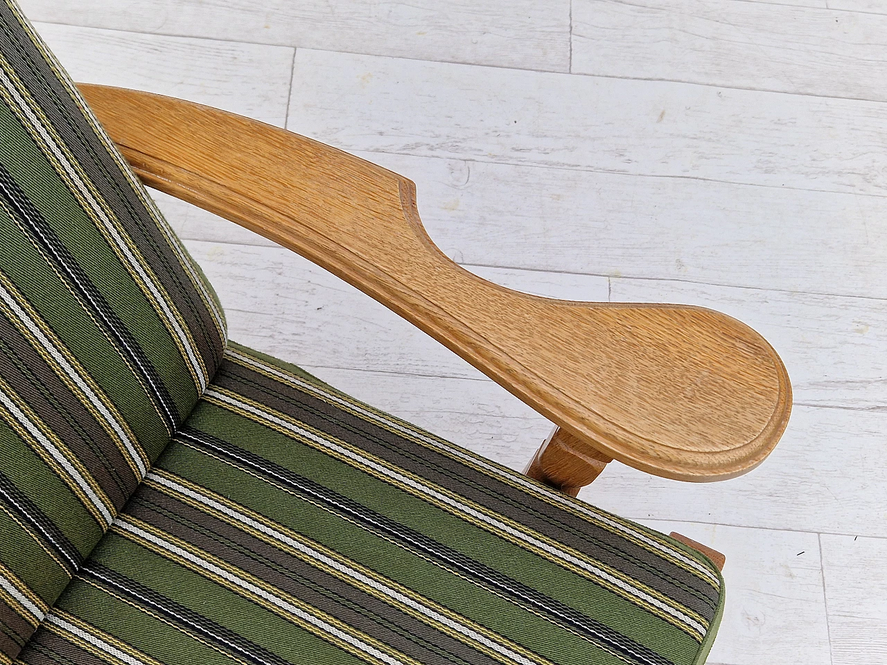 Danish oak armchair with high back in the style of Henning Kjærnulf, 1960s 3