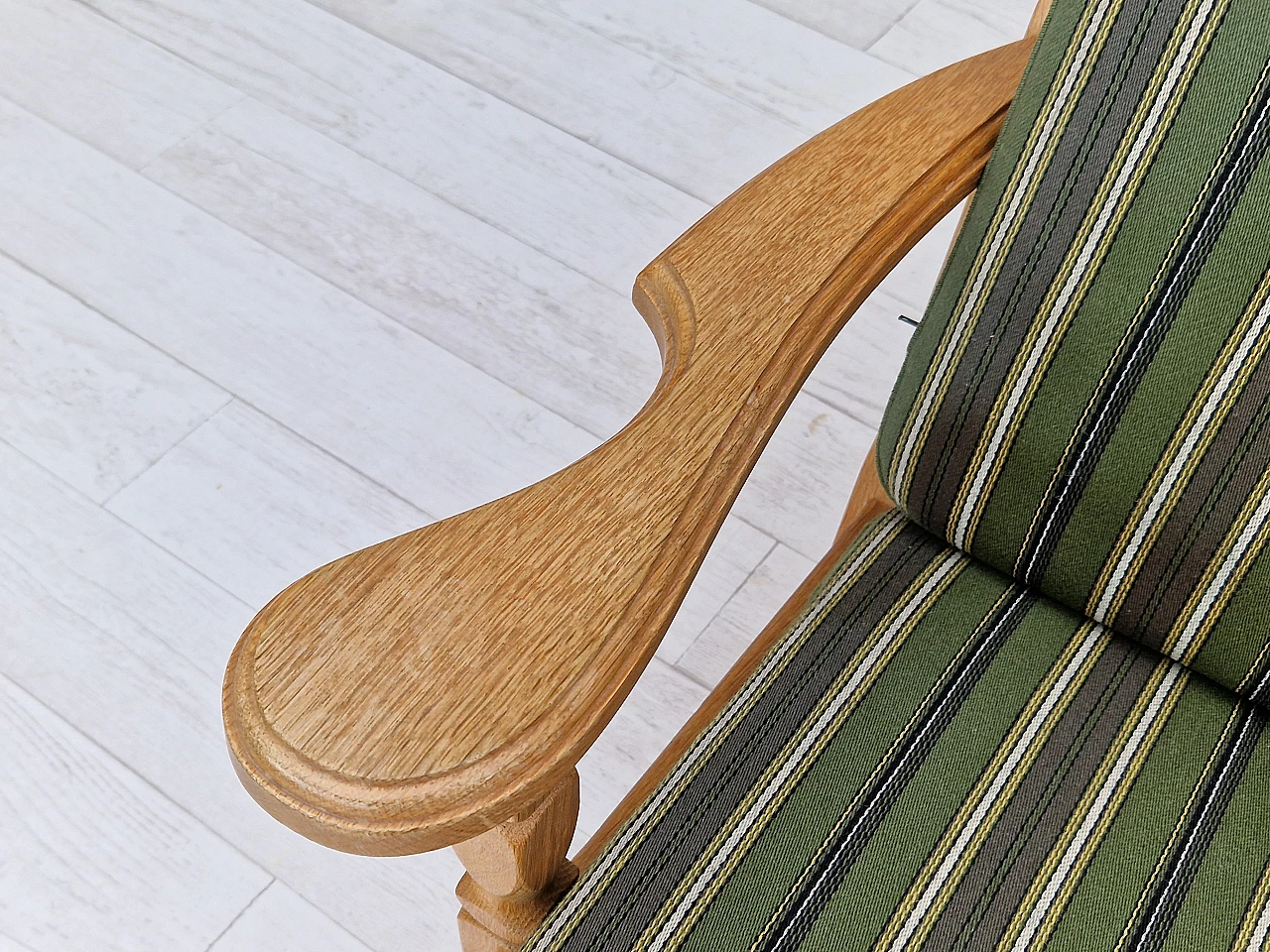 Danish oak armchair with high back in the style of Henning Kjærnulf, 1960s 7