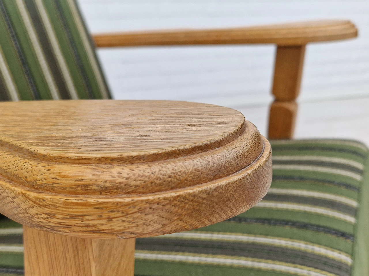 Danish oak armchair with high back in the style of Henning Kjærnulf, 1960s 8