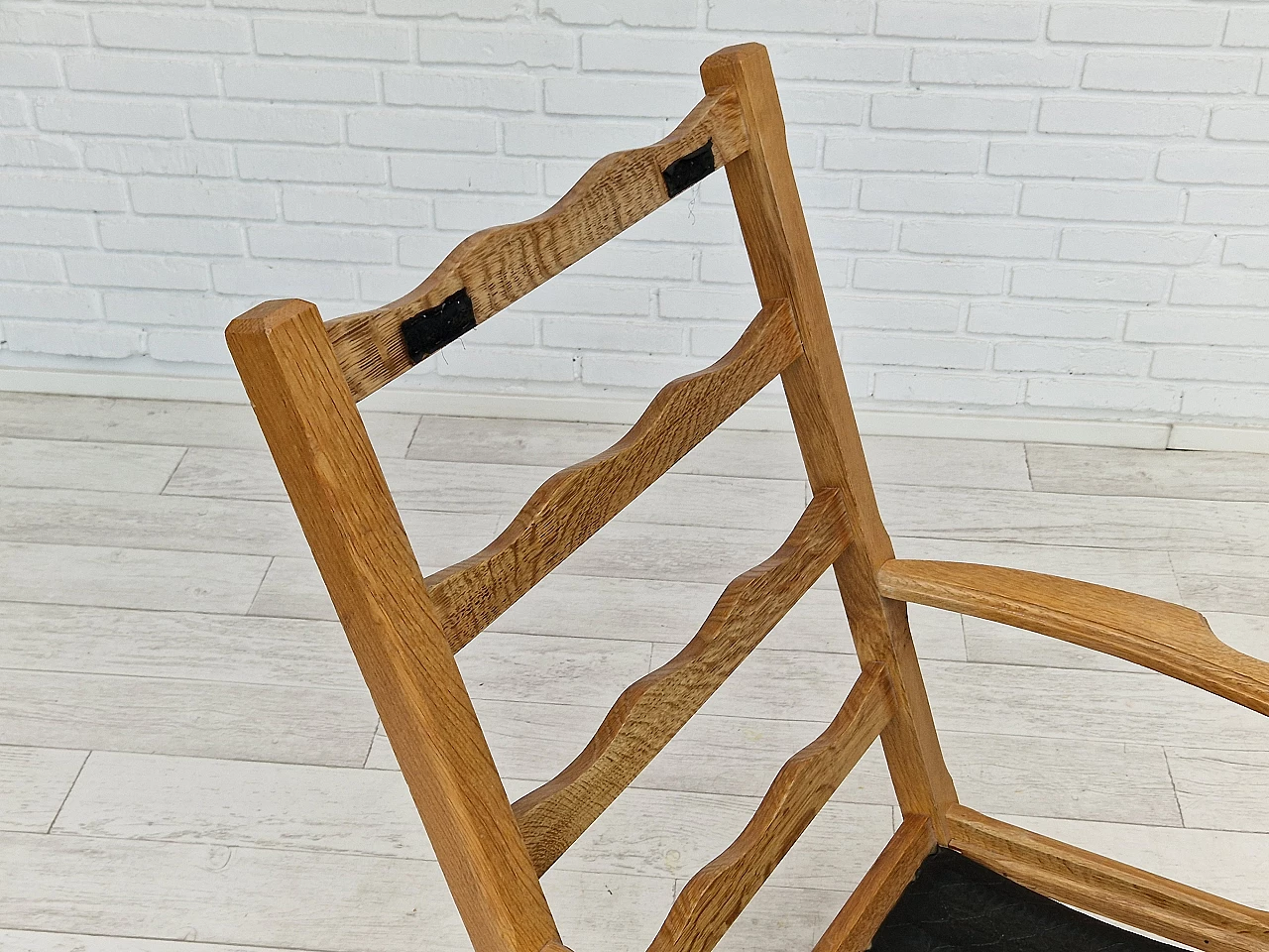 Danish oak armchair with high back in the style of Henning Kjærnulf, 1960s 20