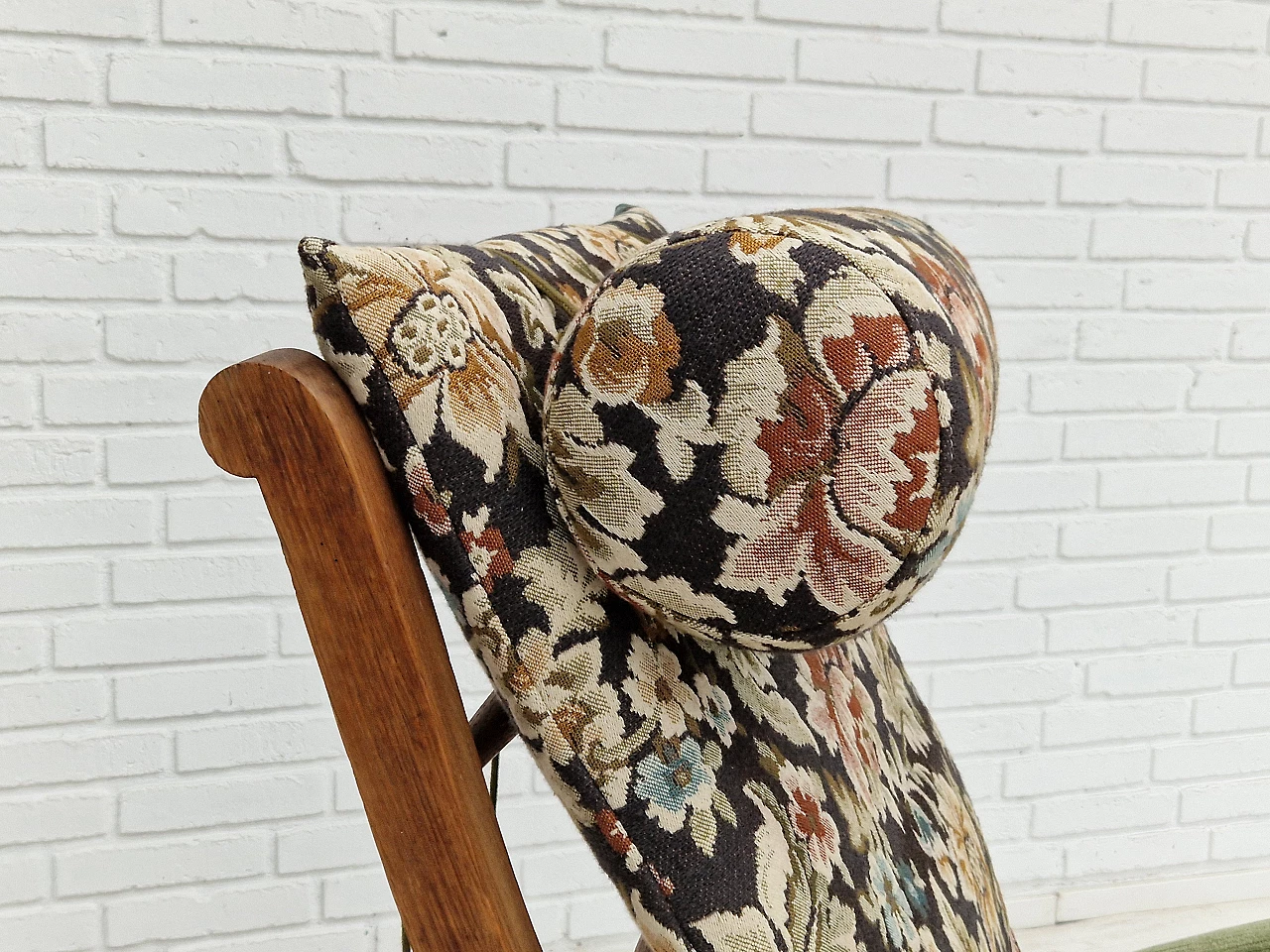 Armchair with footstool by Jas Shoolbred in the style of Morris and Co., 1950s 7