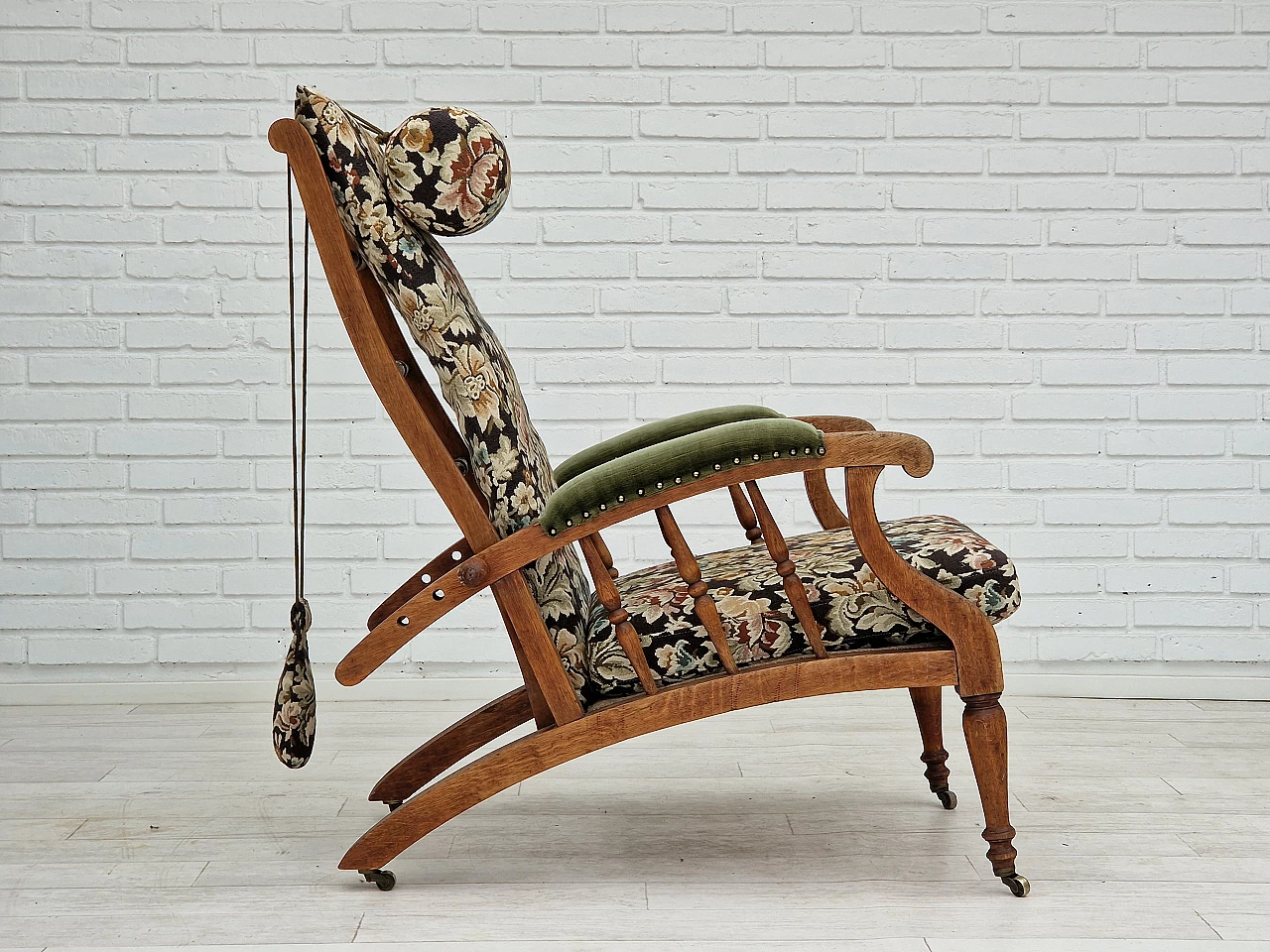 Armchair with footstool by Jas Shoolbred in the style of Morris and Co., 1950s 13