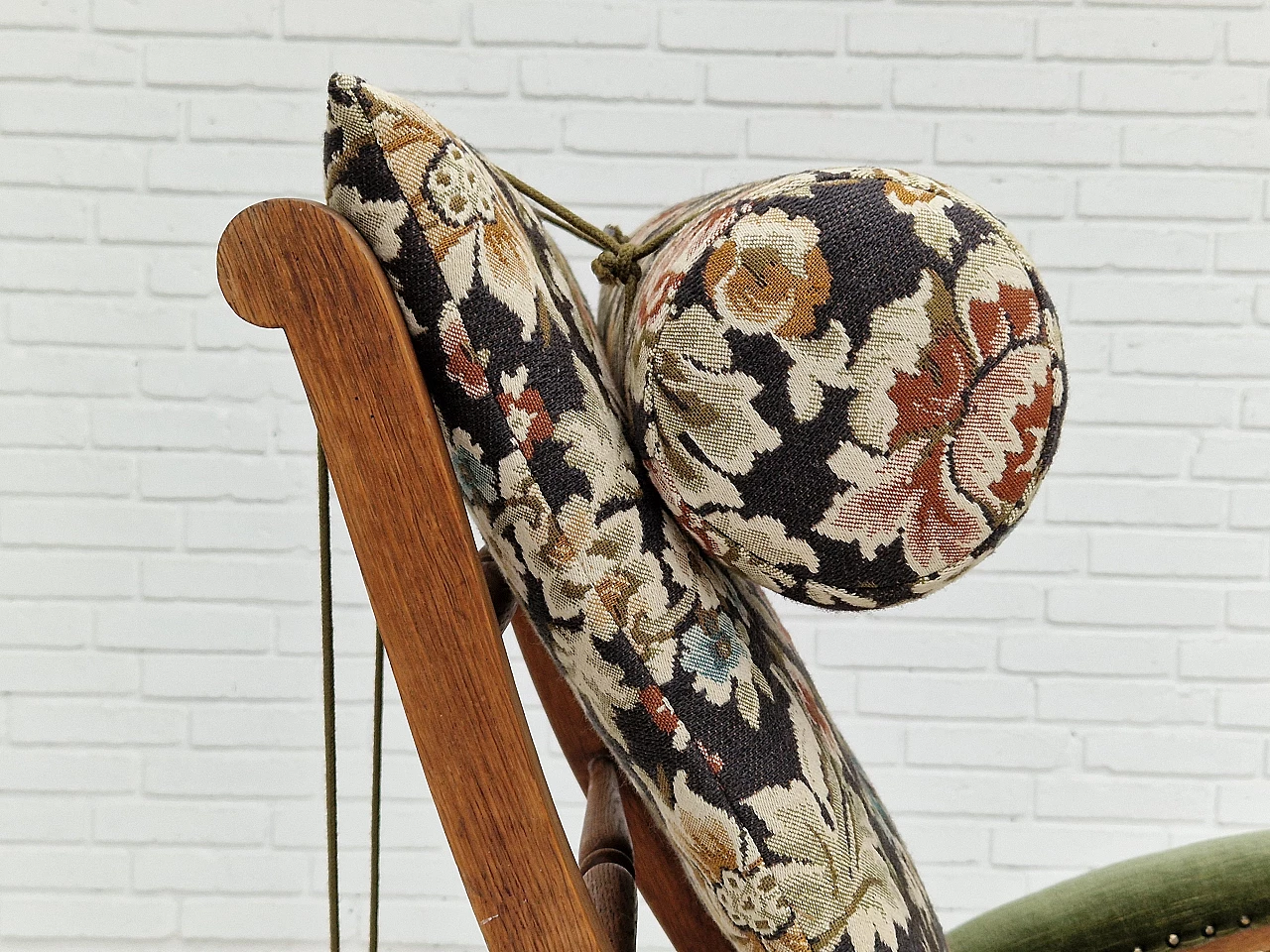 Armchair with footstool by Jas Shoolbred in the style of Morris and Co., 1950s 15