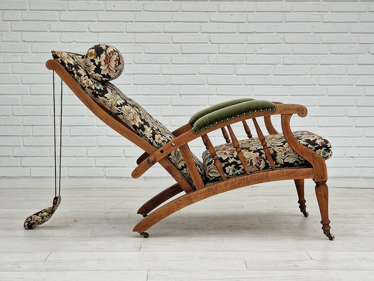 Armchair with footstool by Jas Shoolbred in the style of Morris and Co., 1950s 16