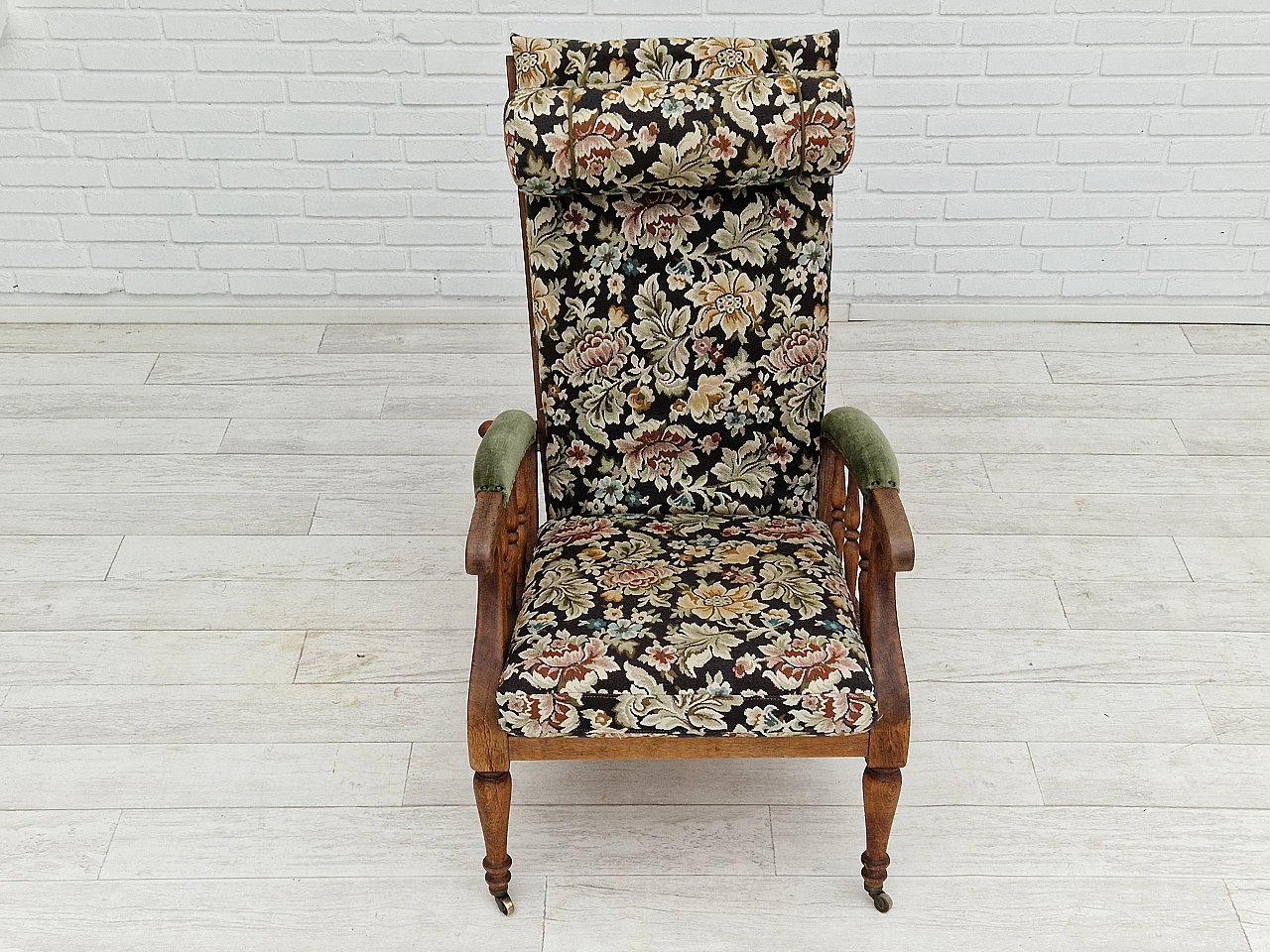Armchair with footstool by Jas Shoolbred in the style of Morris and Co., 1950s 21