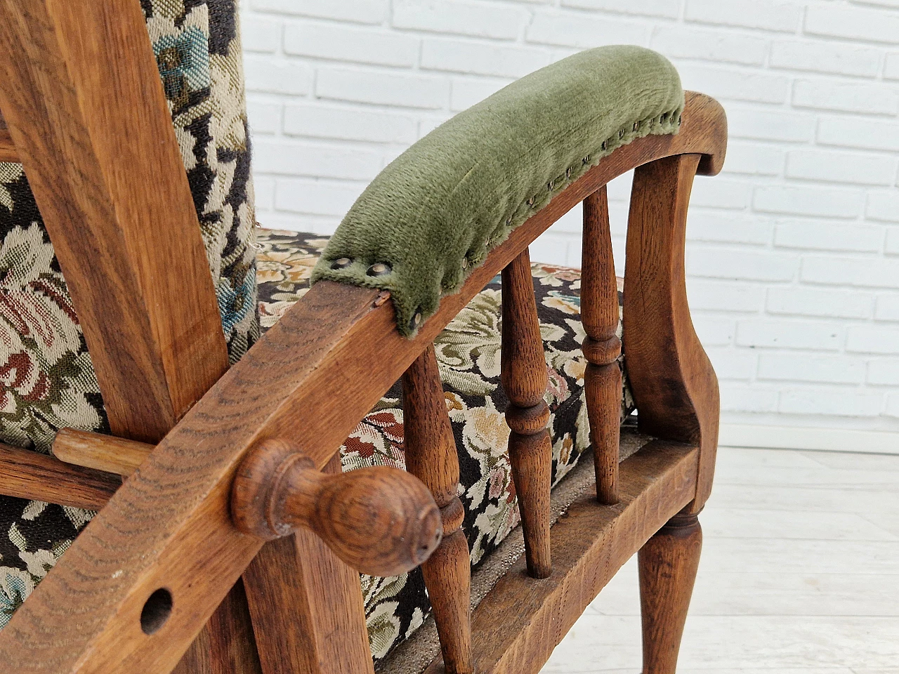 Armchair with footstool by Jas Shoolbred in the style of Morris and Co., 1950s 23