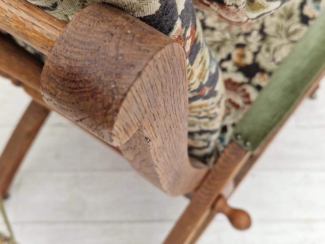 Armchair with footstool by Jas Shoolbred in the style of Morris and Co., 1950s 24