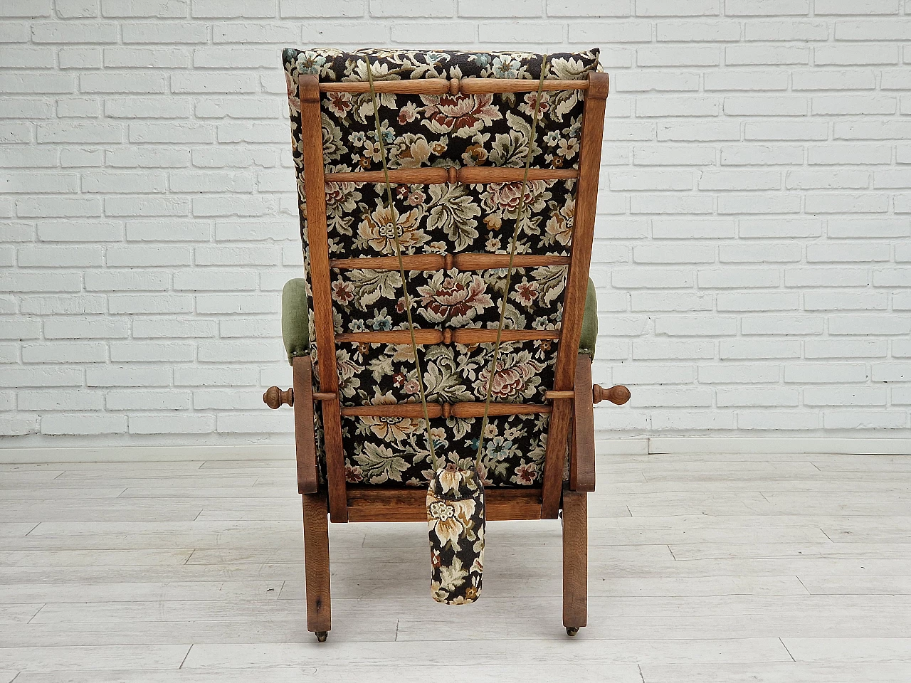 Armchair with footstool by Jas Shoolbred in the style of Morris and Co., 1950s 26