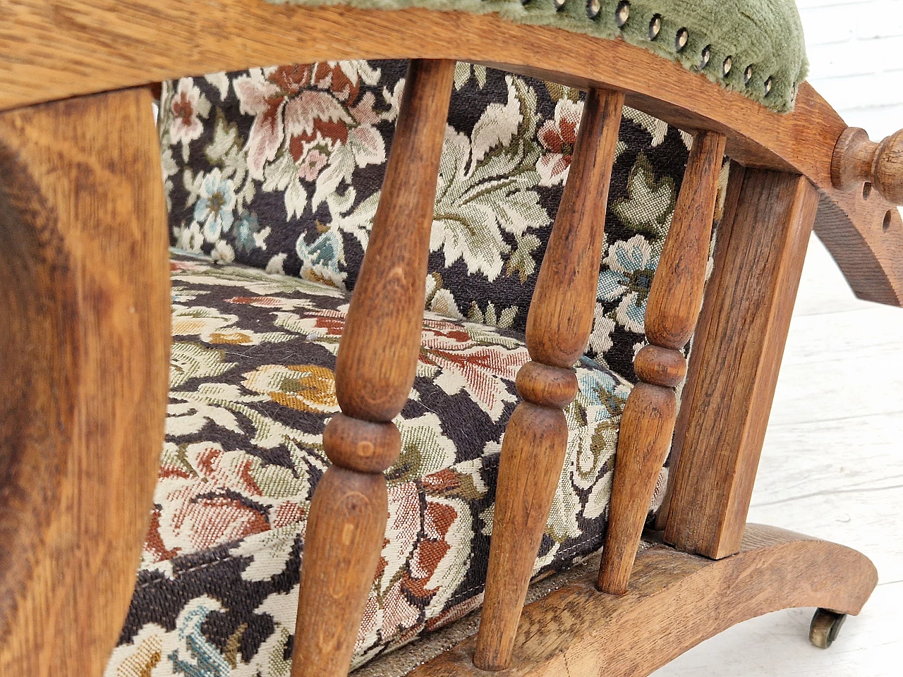 Armchair with footstool by Jas Shoolbred in the style of Morris and Co., 1950s 28