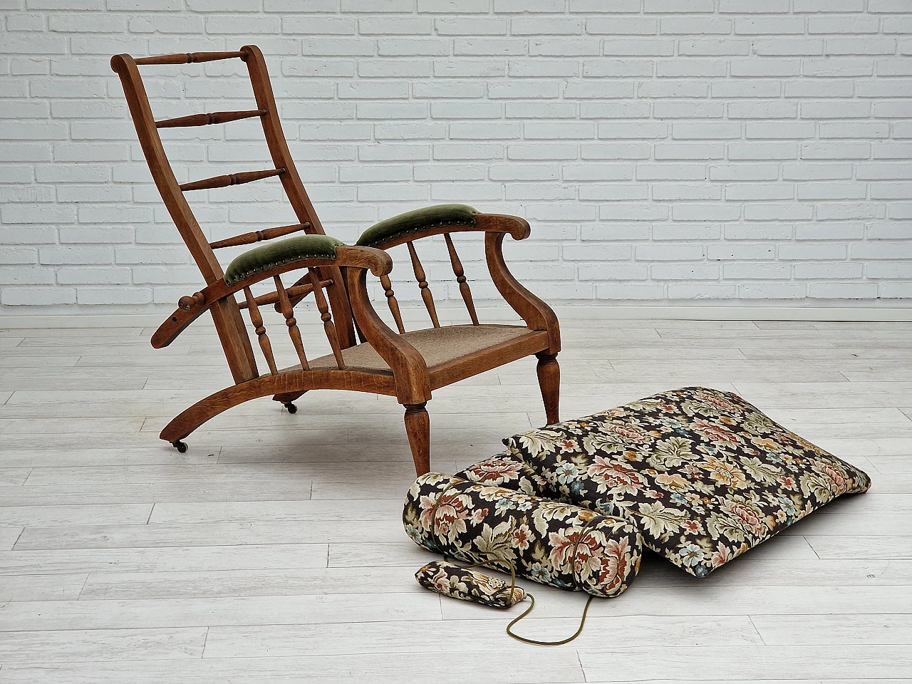 Armchair with footstool by Jas Shoolbred in the style of Morris and Co., 1950s 29