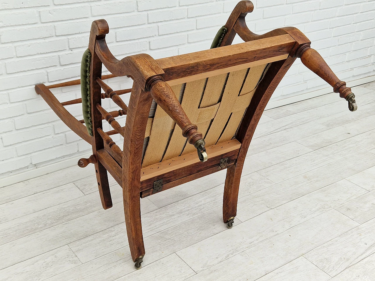 Armchair with footstool by Jas Shoolbred in the style of Morris and Co., 1950s 34