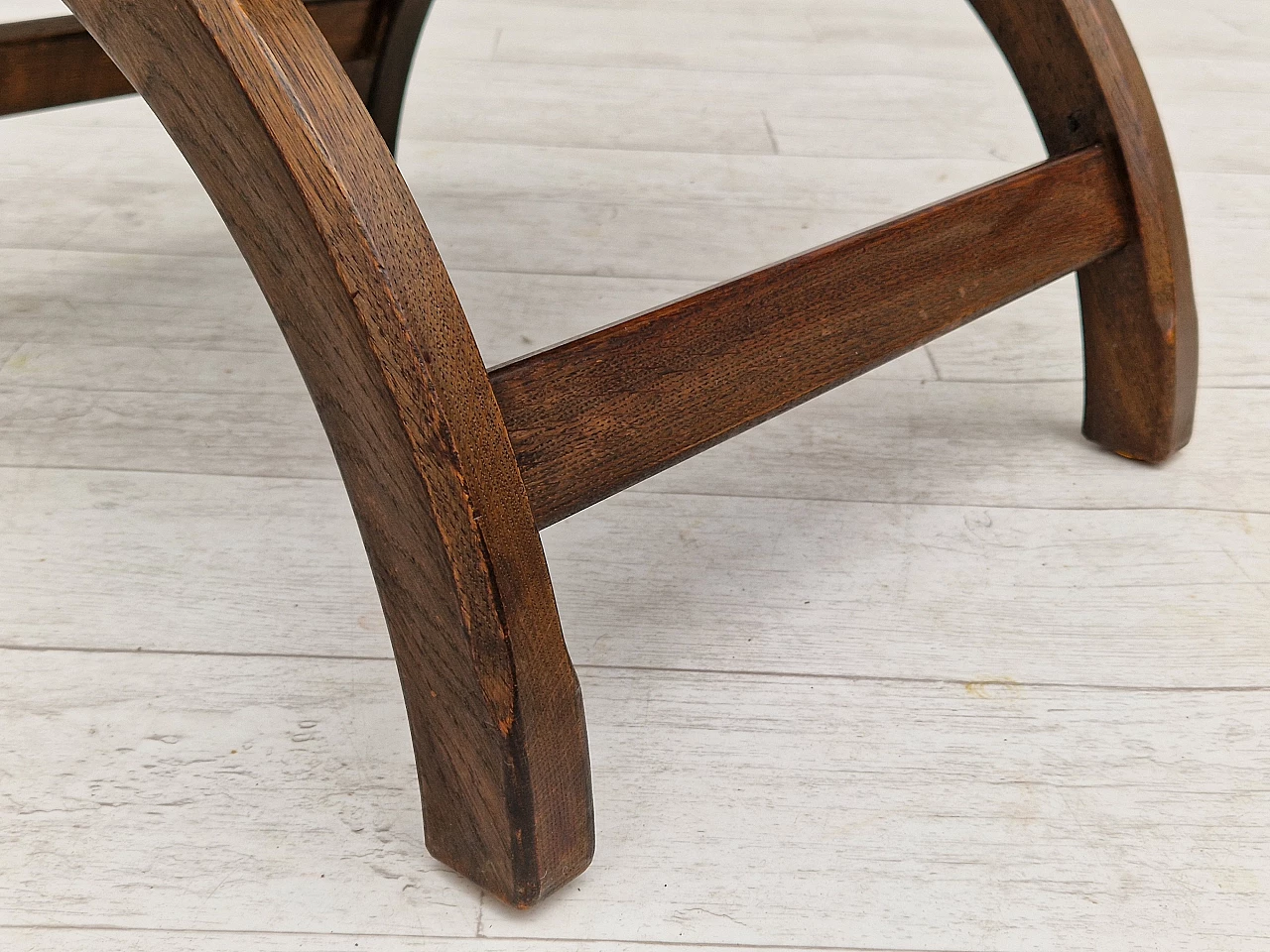 Sedia danese Kurul in rovere scuro e pelle di pecora di Henning Kjærnulf, anni '60 21