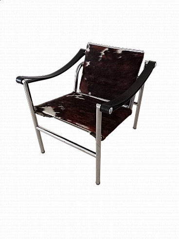 LC10 armchair in cowhide by Le Corbusier for Cassina, 1980s