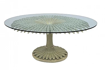 Tavolo da pranzo a palmette attr. Pierluigi Colli, anni '70