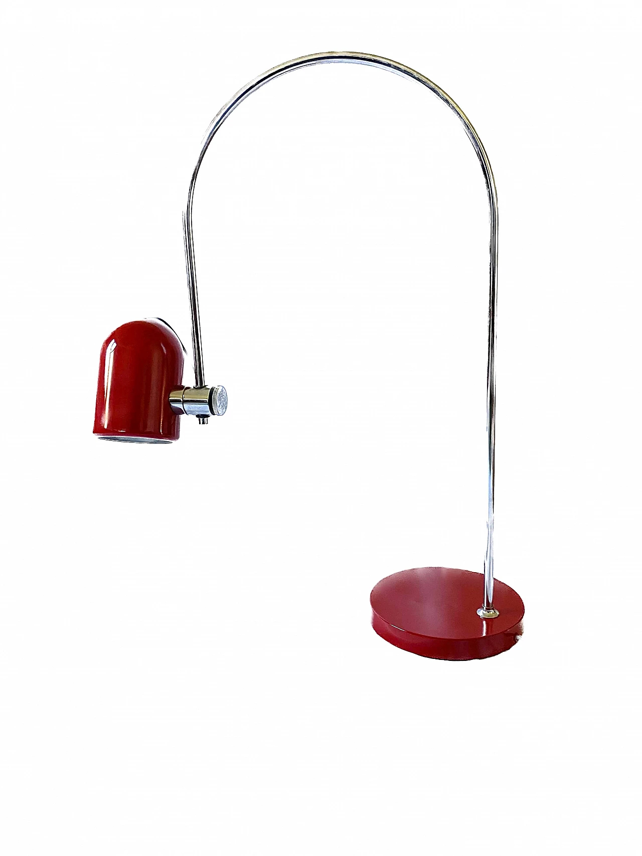 Lampada da tavolo in metallo rosso di Goffredo Reggiani, anni '70 7