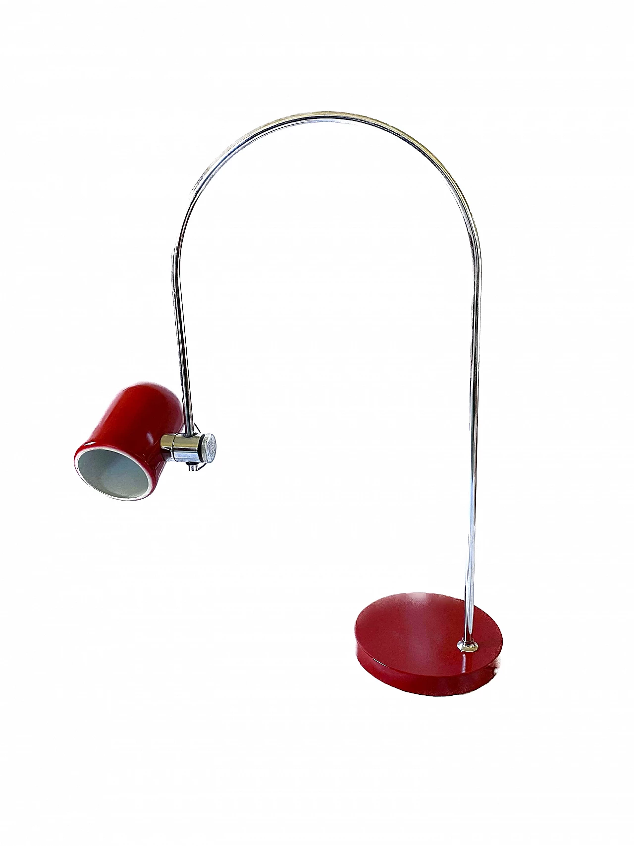 Lampada da tavolo in metallo rosso di Goffredo Reggiani, anni '70 8