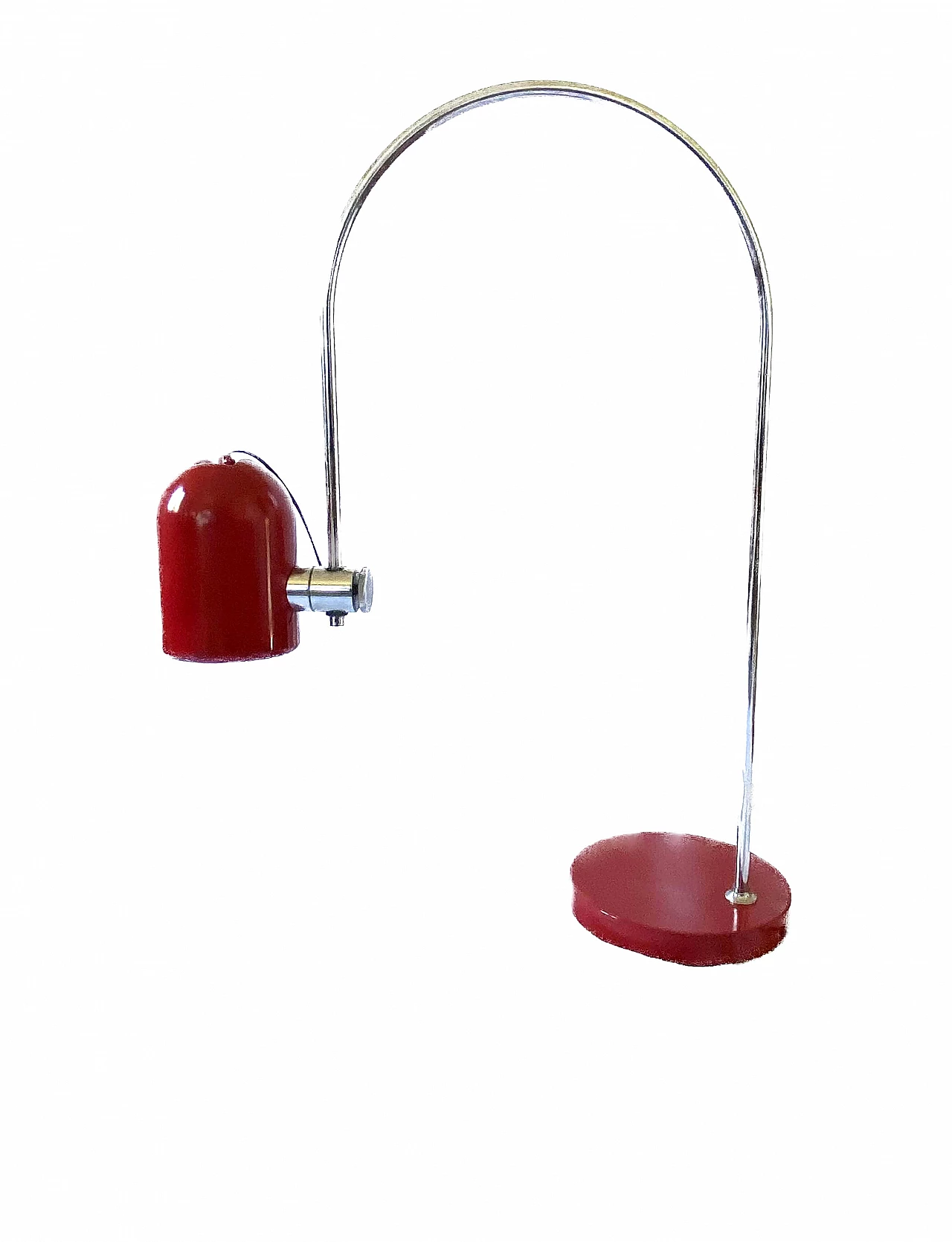Lampada da tavolo in metallo rosso di Goffredo Reggiani, anni '70 11