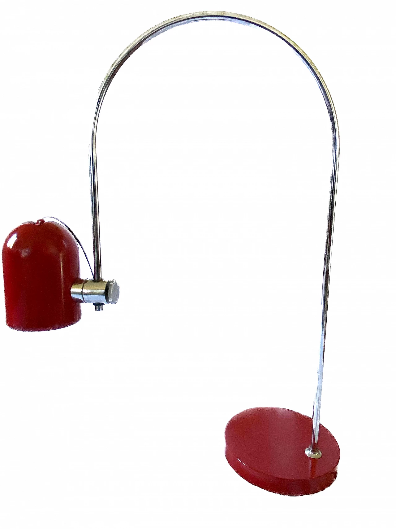 Lampada da tavolo in metallo rosso di Goffredo Reggiani, anni '70 12