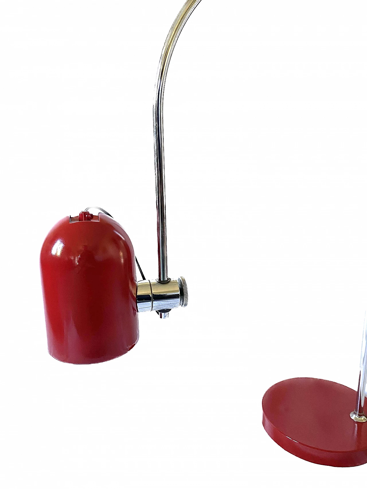 Lampada da tavolo in metallo rosso di Goffredo Reggiani, anni '70 13