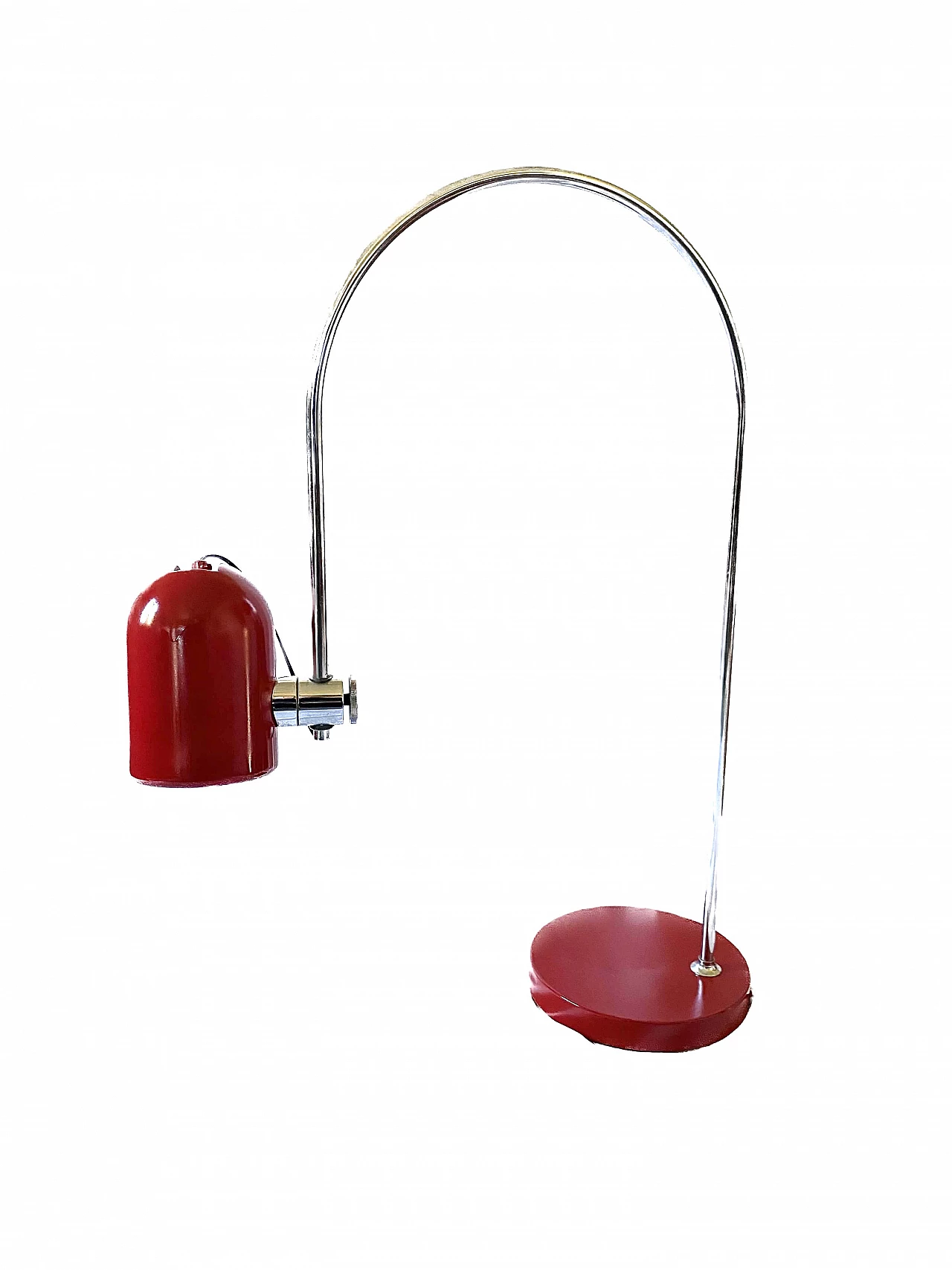 Lampada da tavolo in metallo rosso di Goffredo Reggiani, anni '70 19