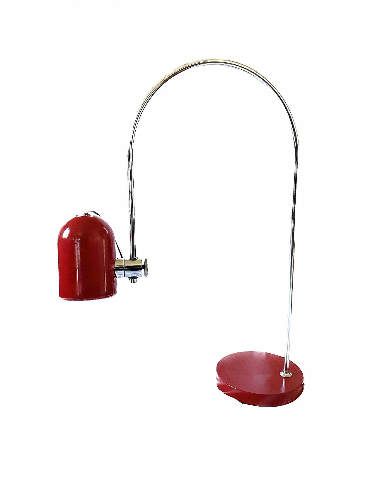 Lampada da tavolo in metallo rosso di Goffredo Reggiani, anni '70 20