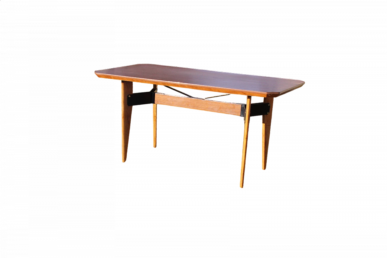 Tavolo in legno e metallo con piano in formica di Carlo Ratti, anni '60 9