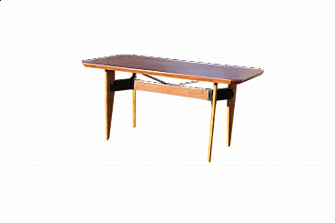 Tavolo in legno e metallo con piano in formica di Carlo Ratti, anni '60